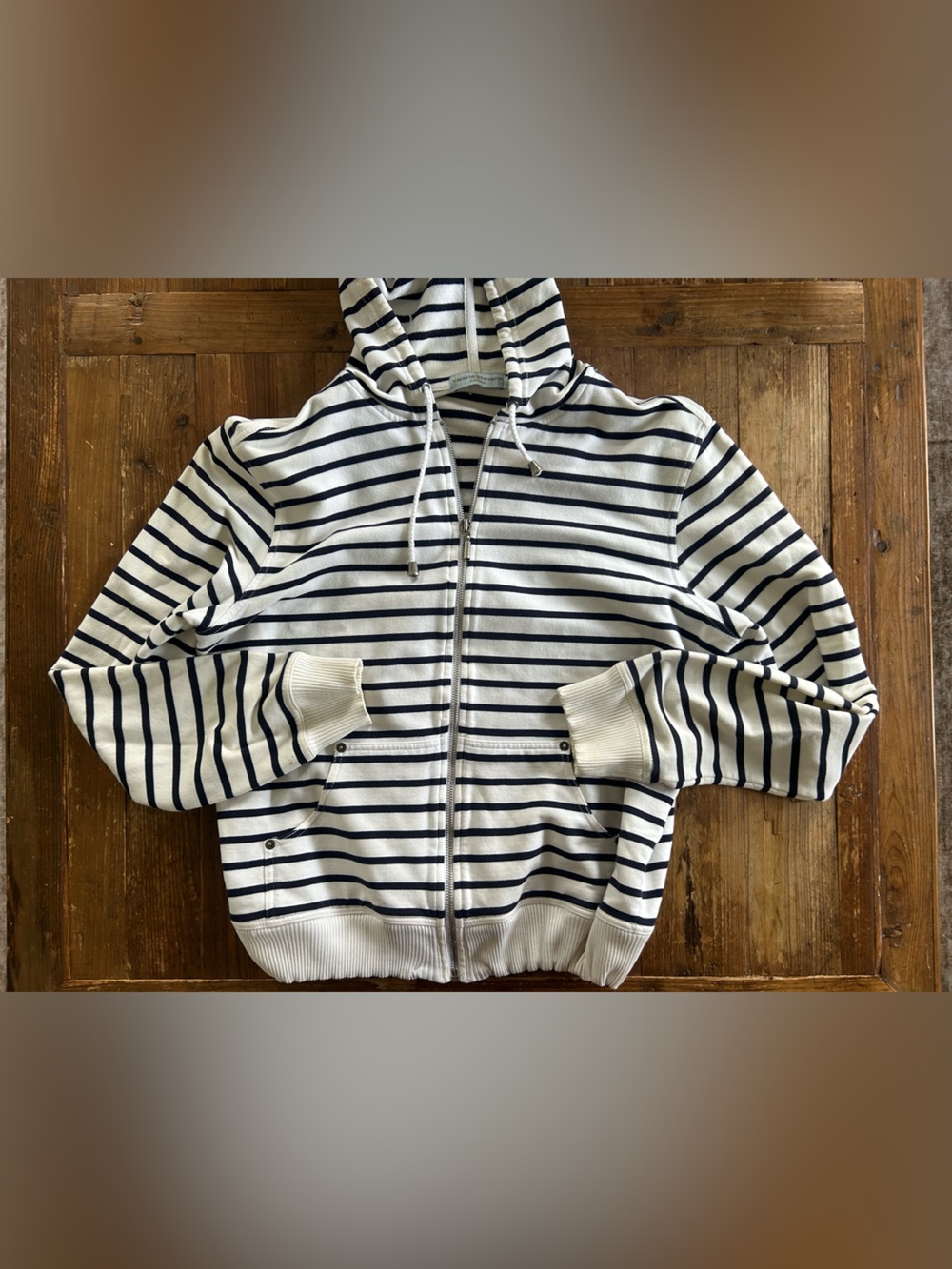 Valerie Stevens Cream and Black Striped Sweater